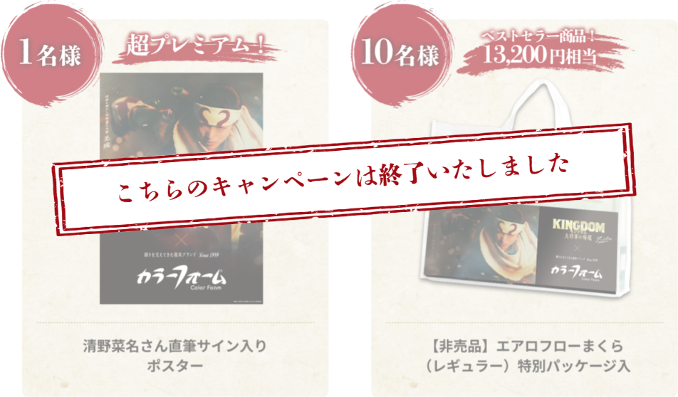 清野菜名さん直筆サイン入りポスター エアロフローまくら特別パッケージ入り